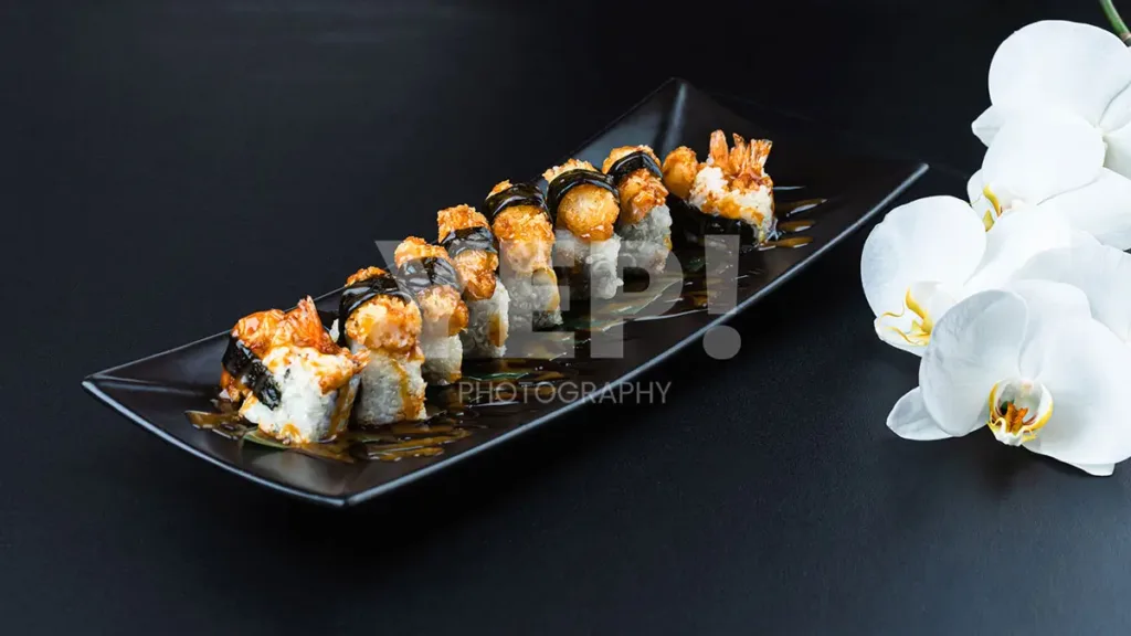 35-sushiyalebanon-sushiya-sushi-yep-photography-gabrielsphotography-restaurant-catering Freshly prepared, handcrafted sushi rolls and nigiri showcased in a home kitchen setting for a local sushi delivery service.